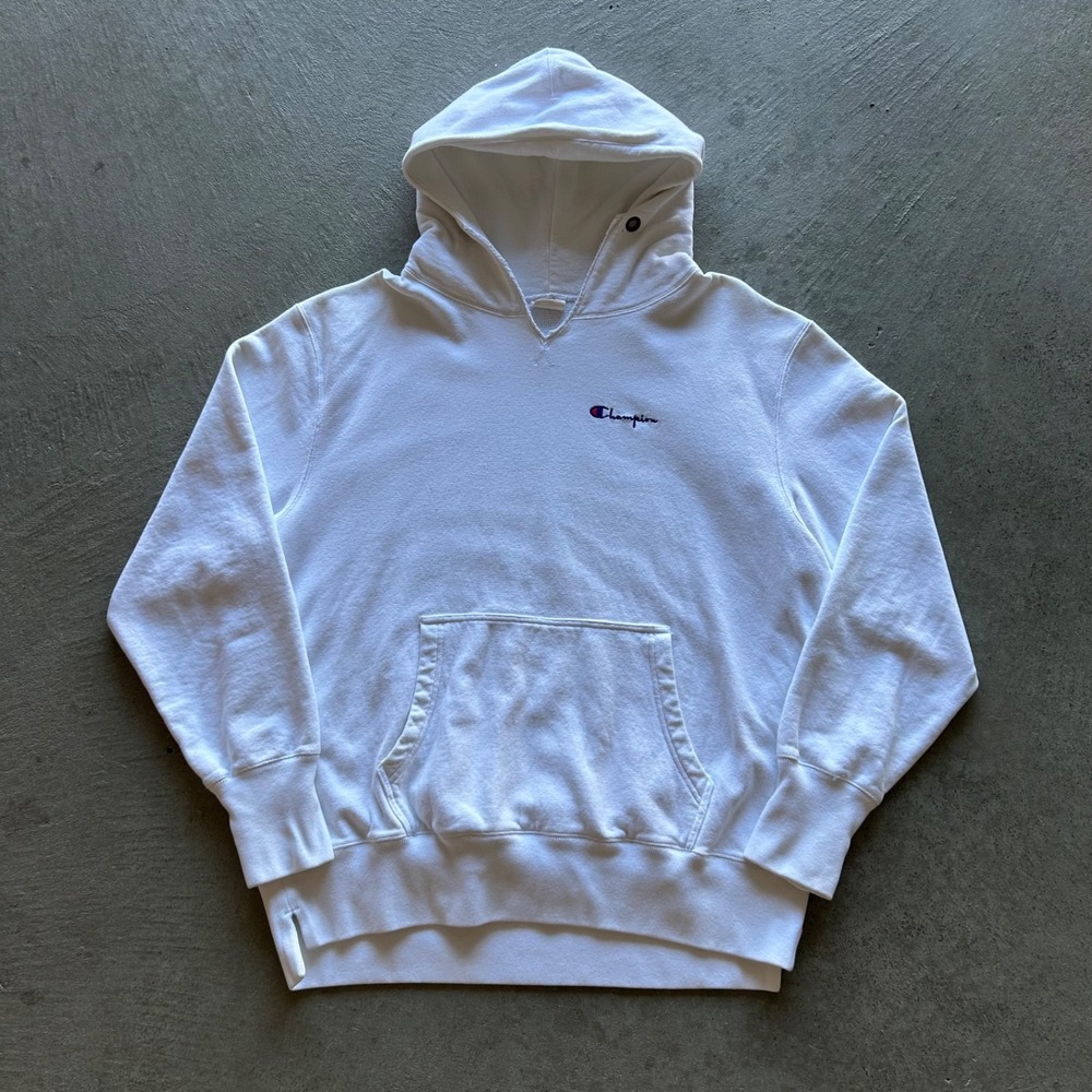 Vintage 70s Champion Reverse Weave Single V Sweatshirt Size Large White Hoodie